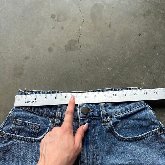 91 Cotton On High Flaskback Shorts Women's Size 4 Blue Denim Jeans 5 Pocket - Picture 5 of 7